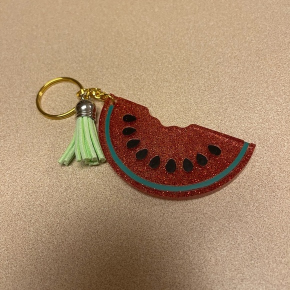 Hand Crafted Accessories - Handmade Watermelon Keychain w/ Paint